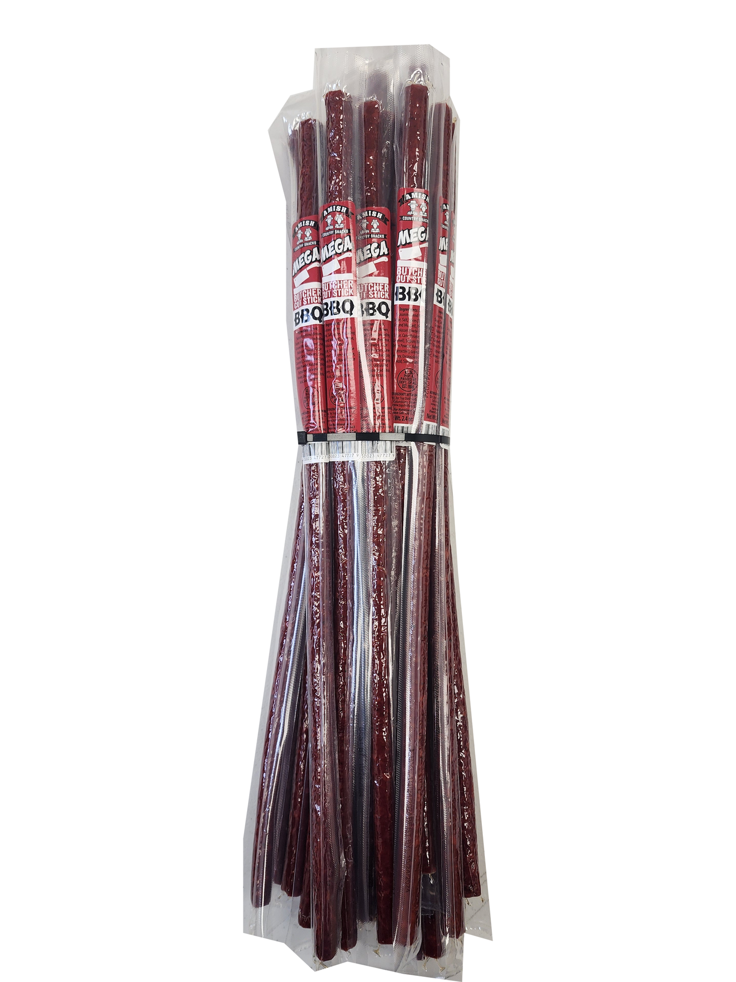 MEGA BBQ Beef Stick Butcher Cut 20 count box - Amish Country Snacks