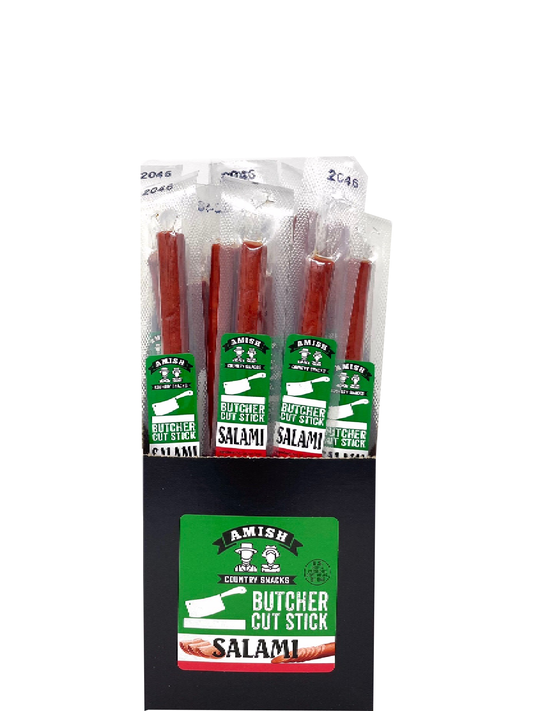 Butcher Cut Salami Meat Sticks    24 count box - Amish Country Snacks