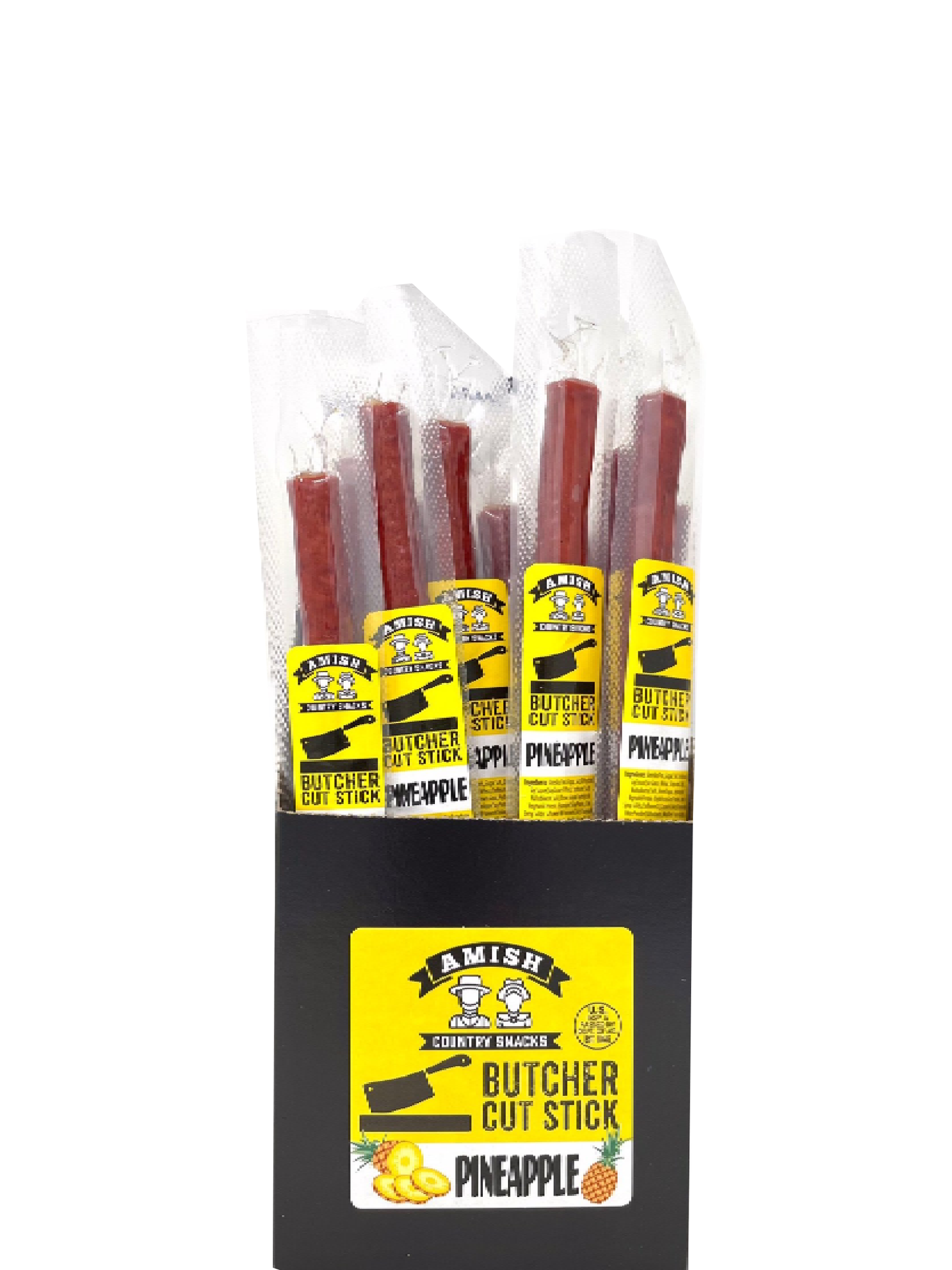 Butcher Cut Pineapple Meat Sticks  24 count box - Amish Country Snacks