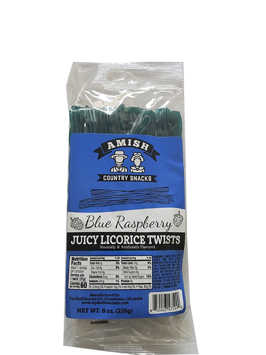 Blue Raspberry Licorice  8 oz bag - Amish Country Snacks