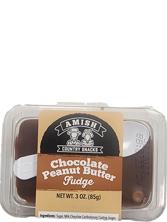 Amish Choc/Peanut Butter Fudge Individually Wrapped - Amish Country Snacks