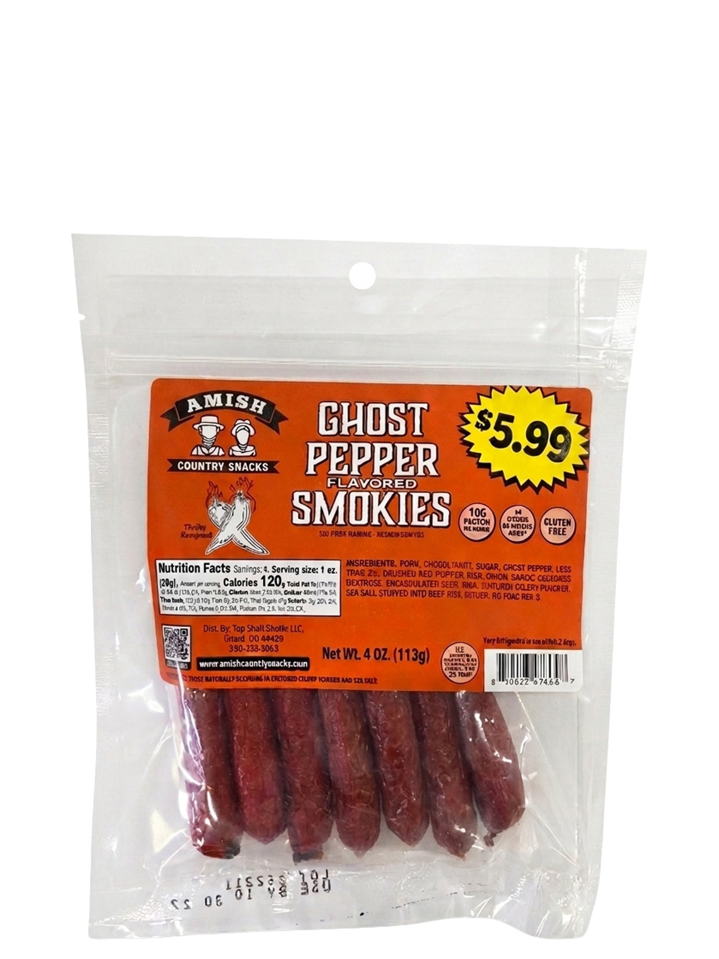 Ghost Pepper Smokies - Amish Country Snacks