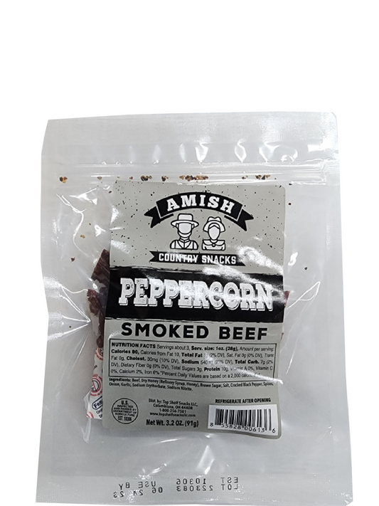 Amish Country  Peppercorn Jerky  3.2 oz bag - Amish Country Snacks