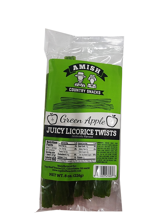 Green Apple Licorice 8 oz bag - Amish Country Snacks