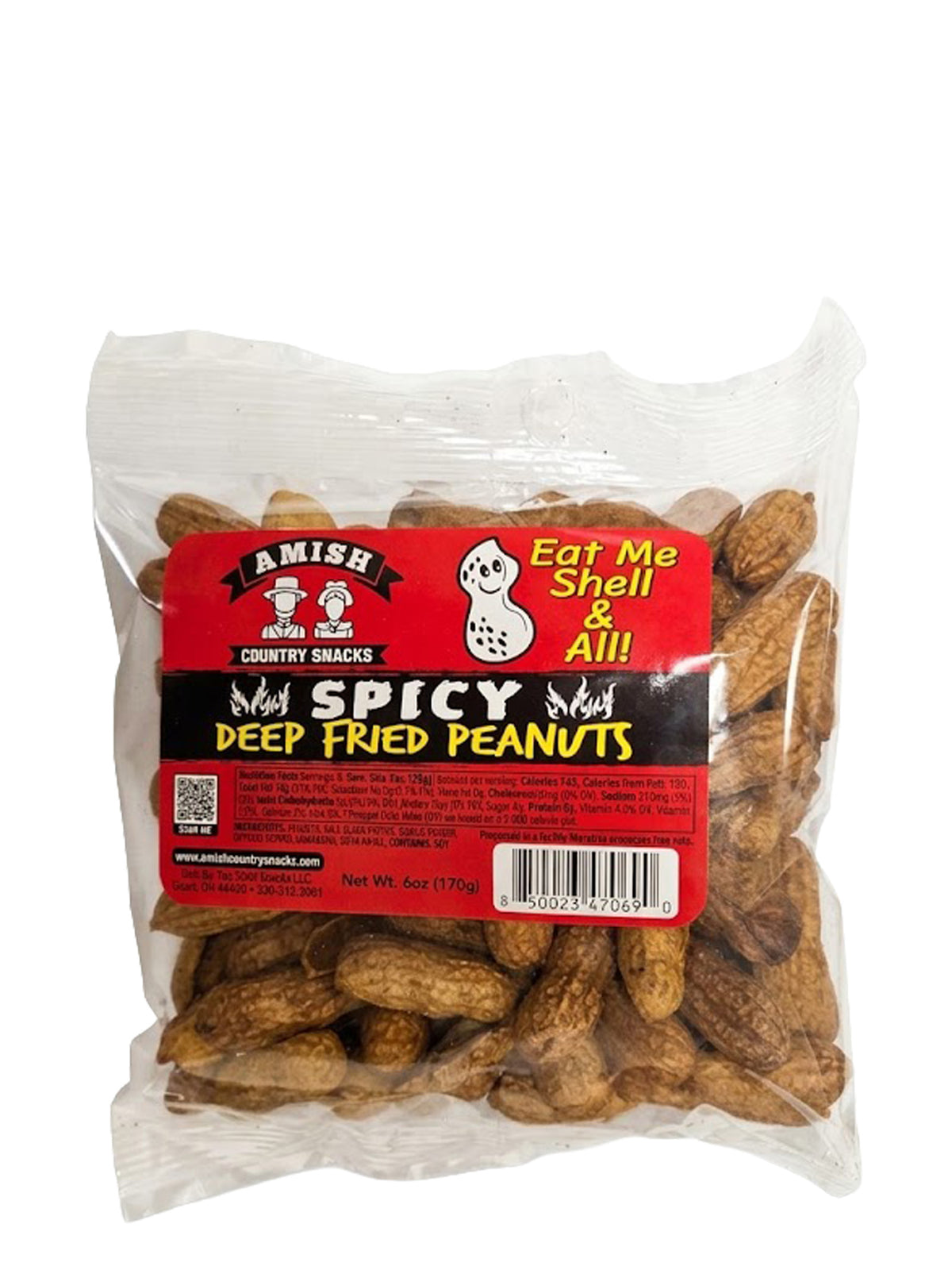 Amish Spicy Deep Fried Shell Nuts 6oz Bag - Amish Country Snacks