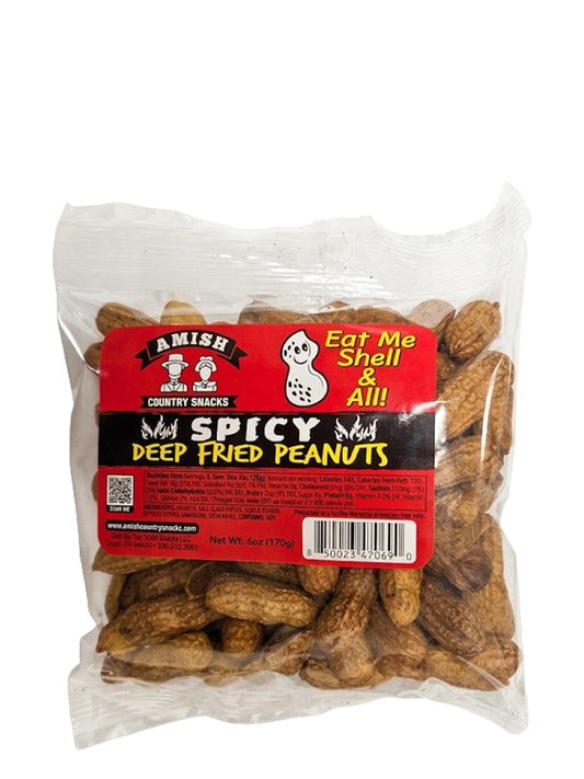 Amish Spicy Deep Fried Shell Nuts 6oz Bag - Amish Country Snacks