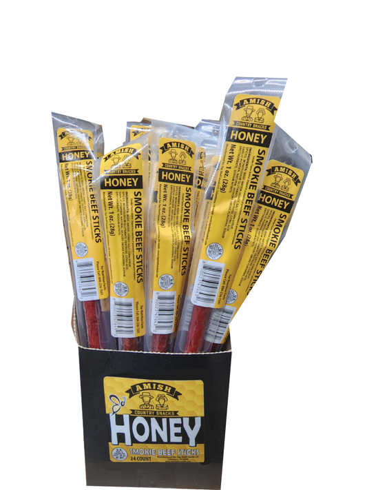 Amish Honey Beef Sticks 24 count box - Amish Country Snacks