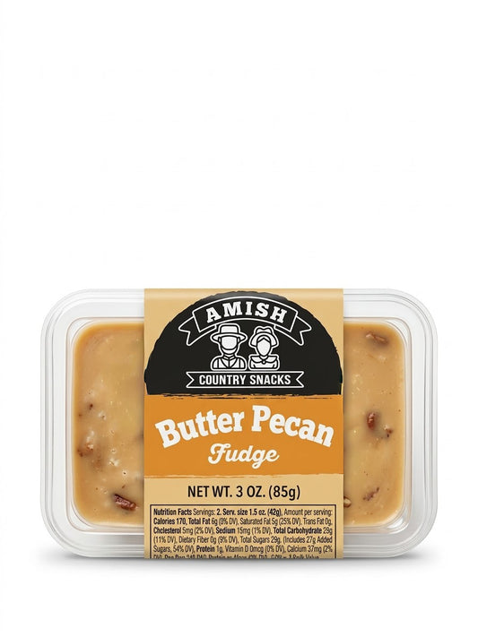 Amish Butter Pecan Fudge Individually Wrapped - Amish Country Snacks