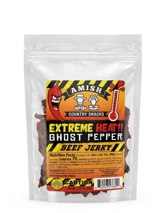 Amish Ghost Pepper Jerky 3.25 oz bag - Amish Country Snacks