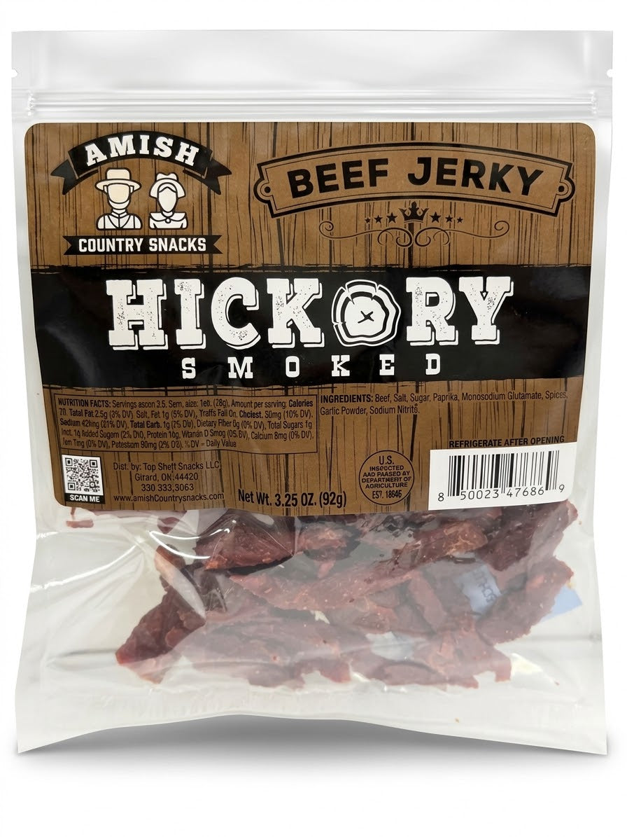 Amish Country Hickory Jerky  3.25 oz bag - Amish Country Snacks