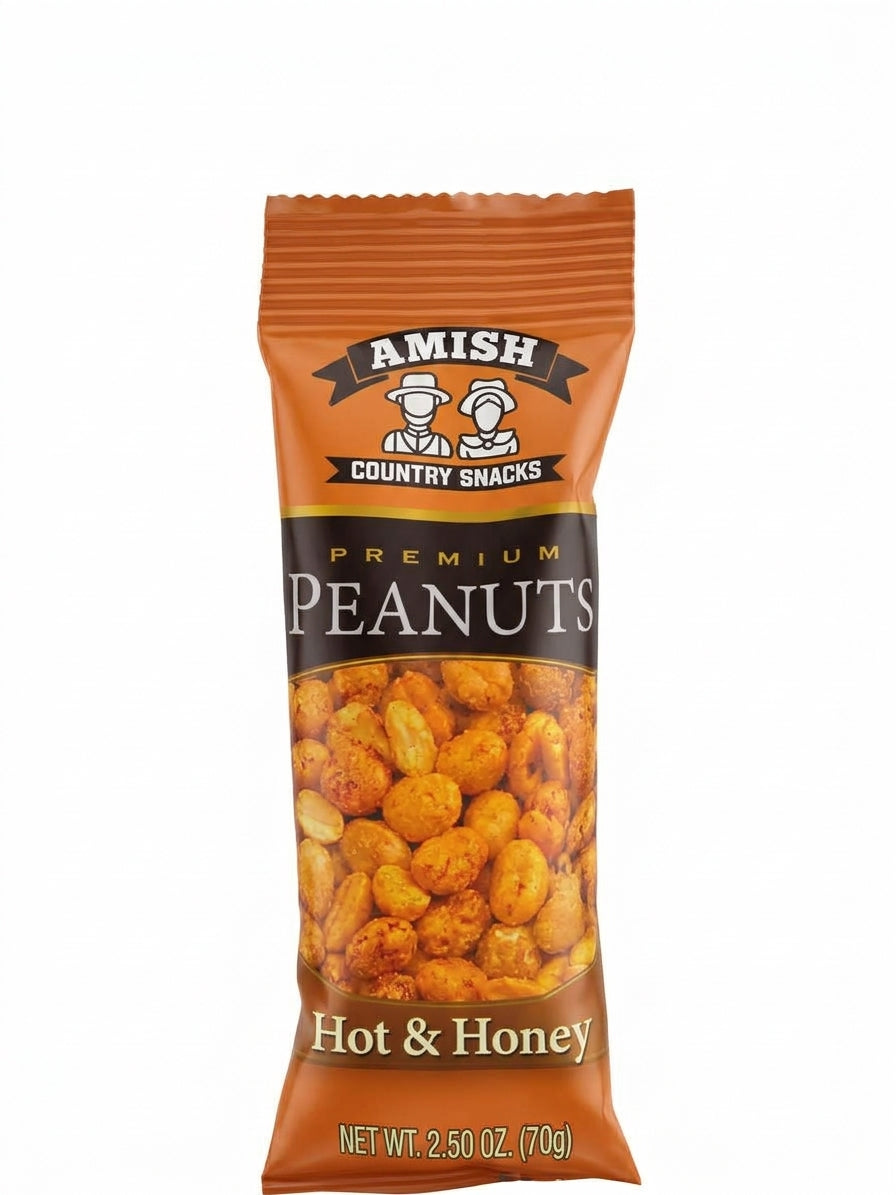 Amish Tube Hot/Honey Nuts Individual Bag - Amish Country Snacks