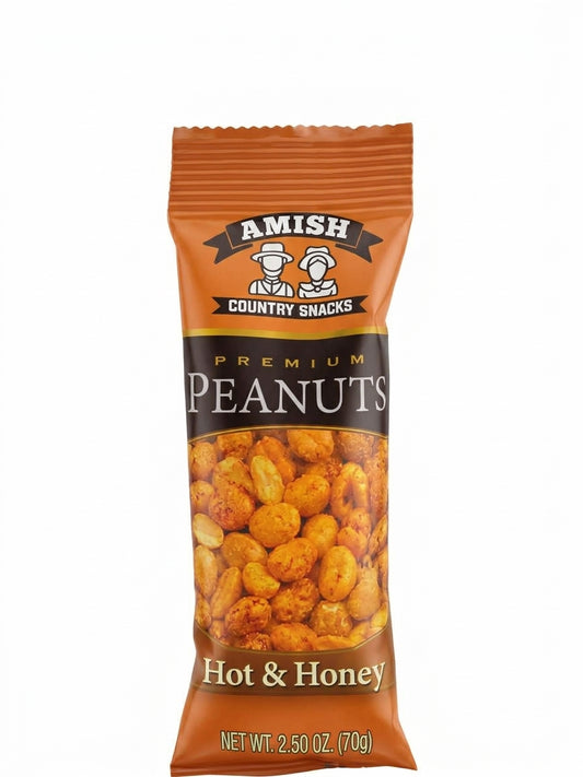 Amish Tube Hot/Honey Nuts Individual Bag - Amish Country Snacks