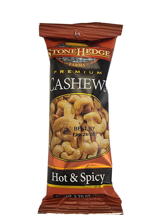 Hot and Spicy Cashews 3oz bag - Amish Country Snacks