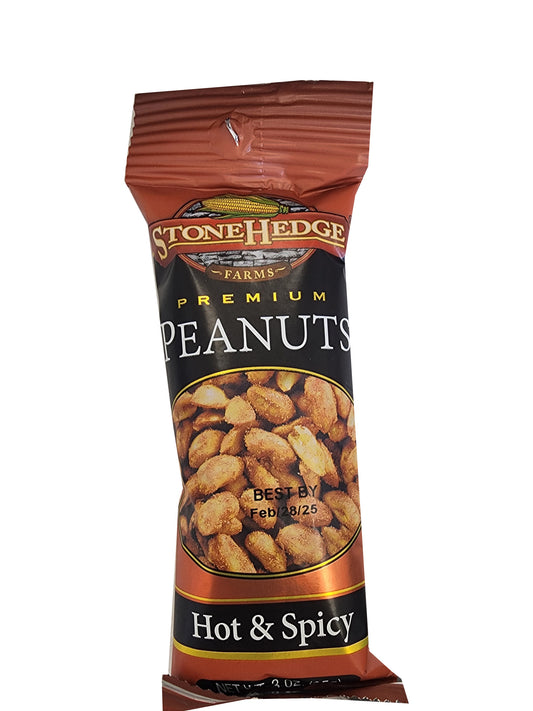 Hot and Spicy Peanuts 3oz bag - Amish Country Snacks