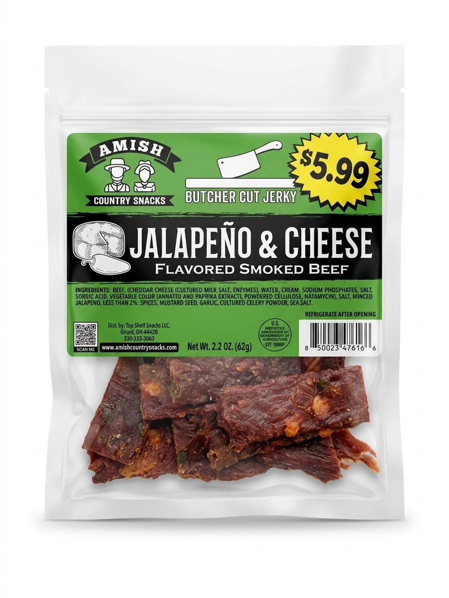 Jalapeno Jerky 2.2 oz bag - Amish Country Snacks