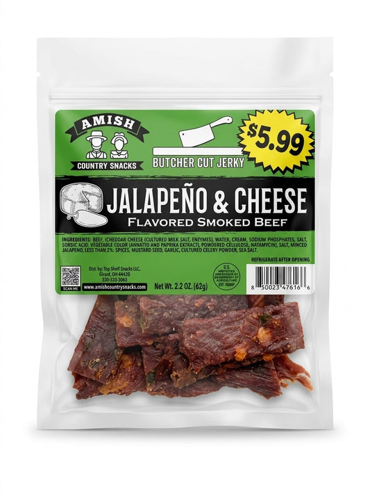Jalapeno Jerky 2.2 oz bag - Amish Country Snacks