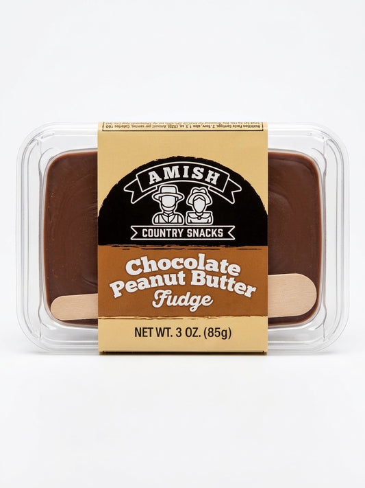 Amish Choc/Peanut Butter Fudge Individually Wrapped - Amish Country Snacks