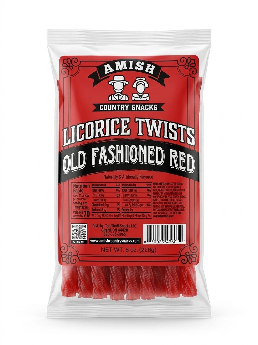 8 oz  Red Licorice    12 ct / case   168198 - Amish Country Snacks