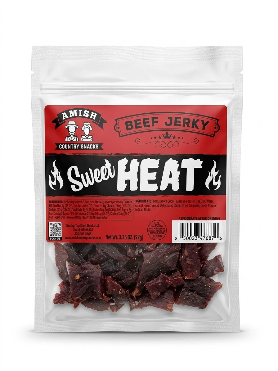 Amish Country Sweet Heat Jerky  3.25 oz bag - Amish Country Snacks